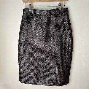 Banana Republic Silver Grey Metallic Pencil Skirt Sz 6
